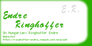 endre ringhoffer business card
